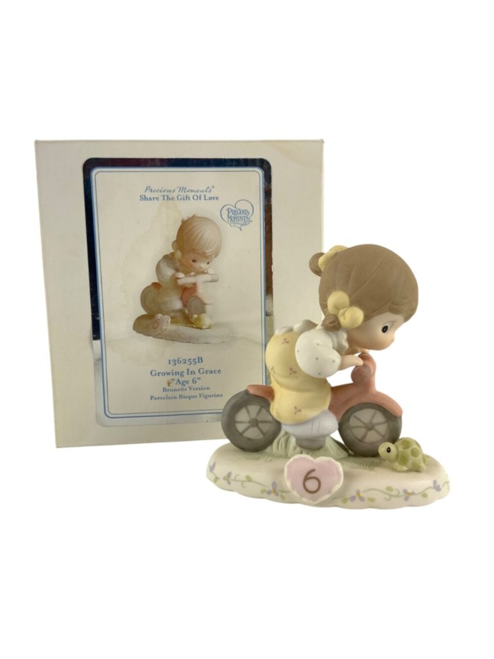 Precious Moments Growing In Grace Age 6 Brunette Girl Figurine 136255B With Box